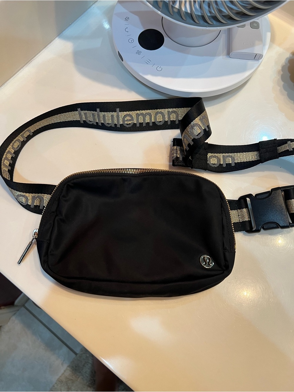 lululemon athletica Black Waist Pack with Logo Strap